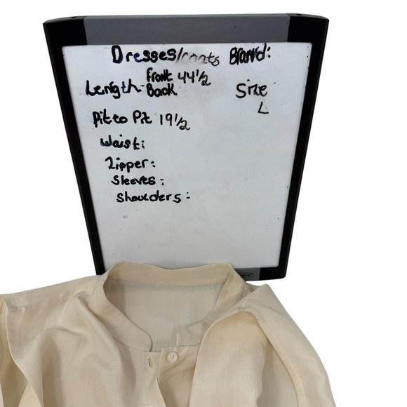 Eileen Fisher Silk Side Slit Sleeveless Full Button Midi Dress M Mandarin Collar - Picture 4 of 14